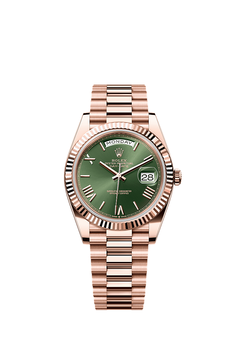 Rolex Day-Date 40 yellow gold olive green dial
