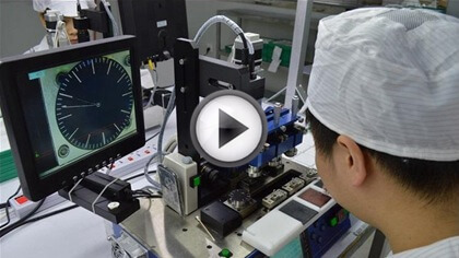 Watch quality control inspection close-up