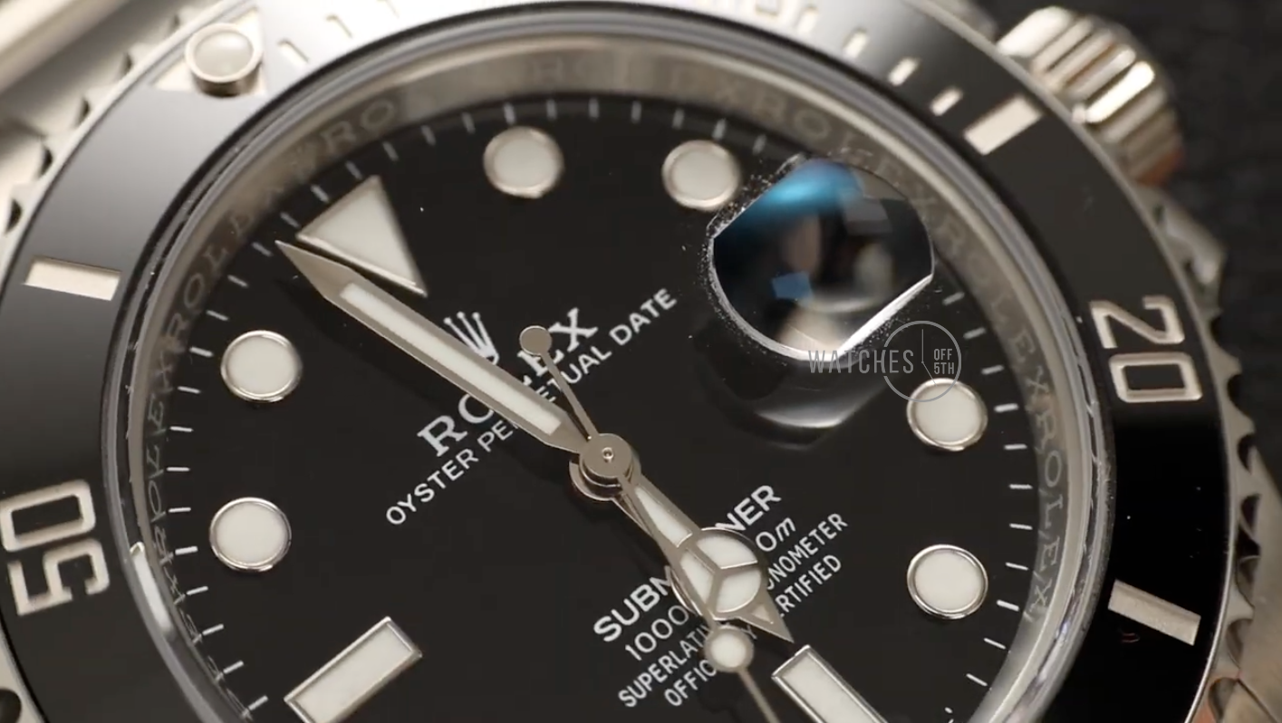 Rolex Submariner 126610LN black dial macro detail