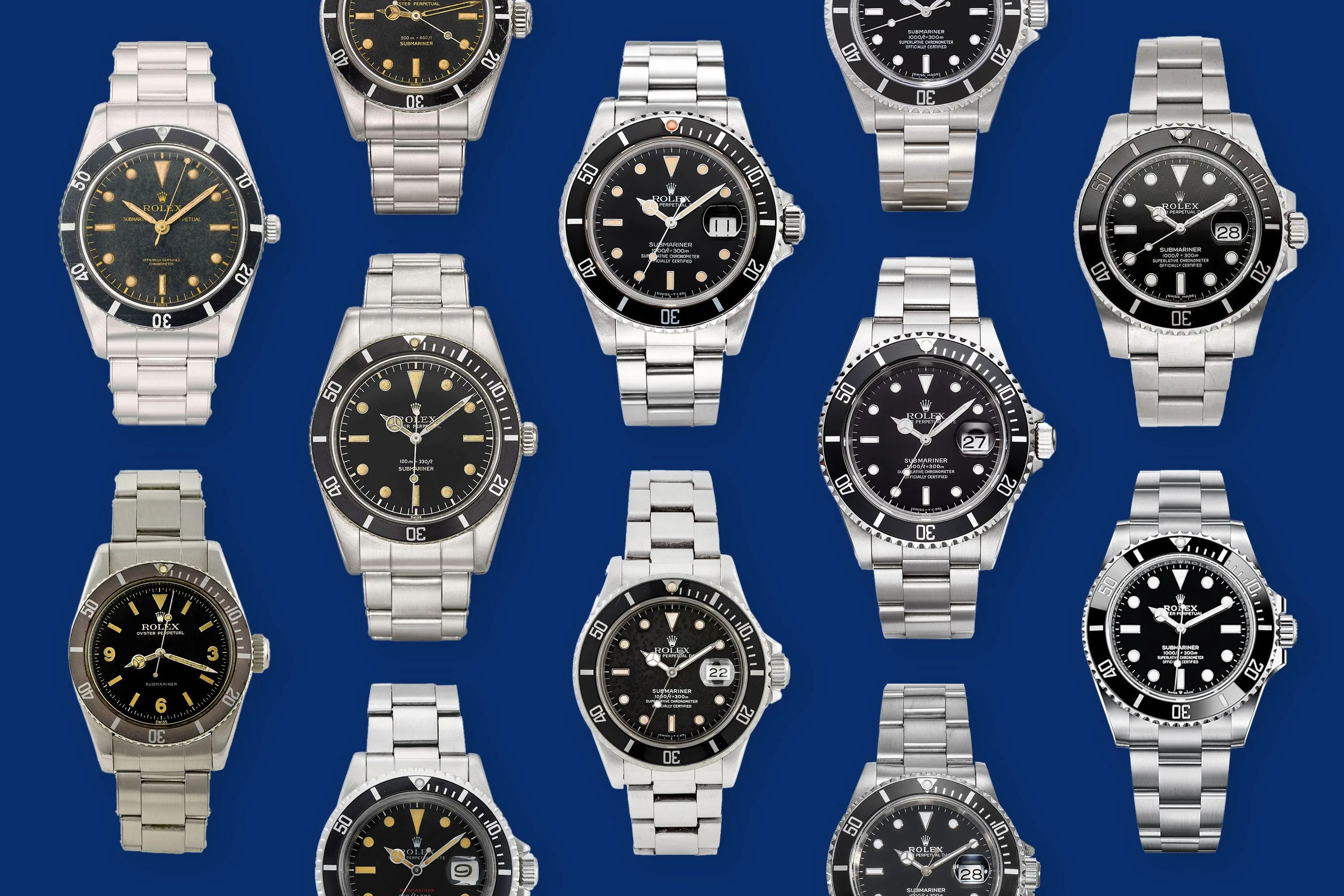 Rolex Submariner versions comparison side by side