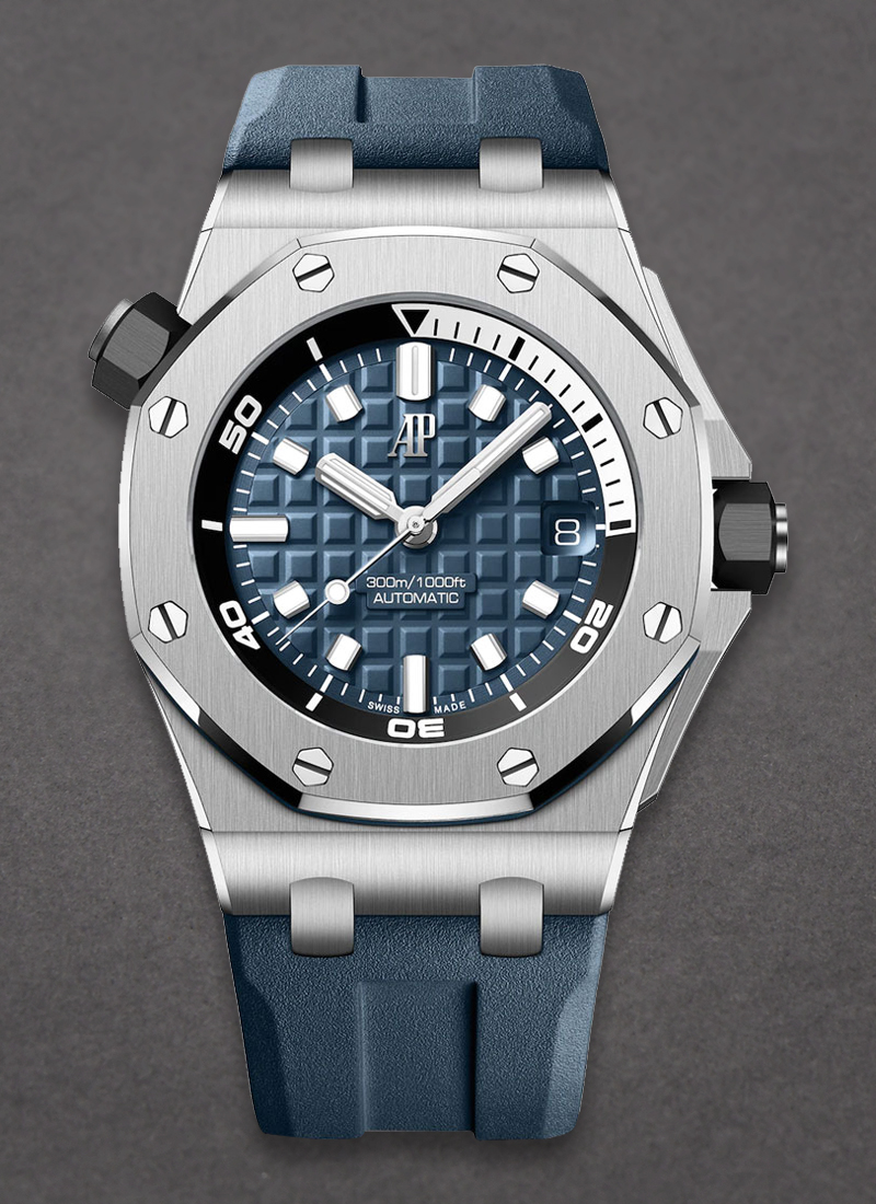 AP Royal Oak Offshore Diver 15710 blue rubber strap