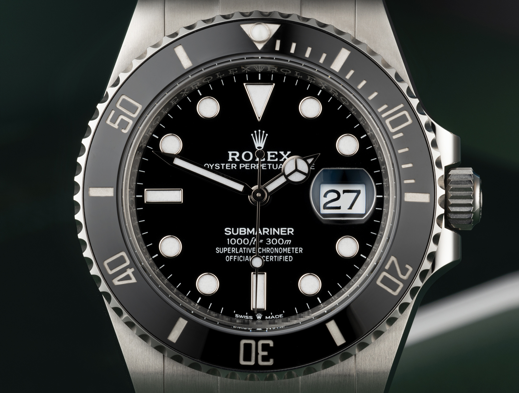 Rolex Submariner 126610LN dial close-up