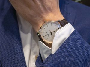 Vacheron Constantin Patrimony replica with white dial on leather strap