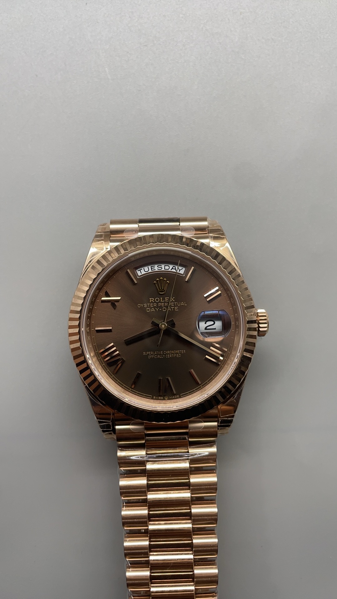 Rolex 228235-0002 Day-Date 40 Everose Chocolate Roman - Image 7