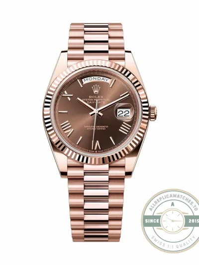 Rolex 228235-0002 Day-Date 40 Everose Chocolate Roman