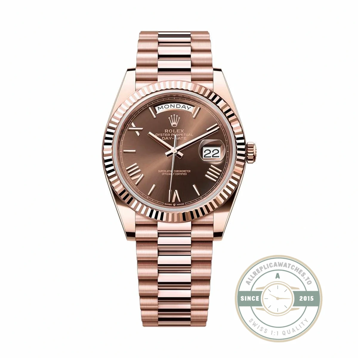 Rolex 228235-0002 Day-Date 40 Everose Chocolate Roman