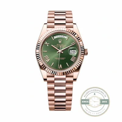 Rolex 228235-0025 Day-Date 40 Everose Olive Roman