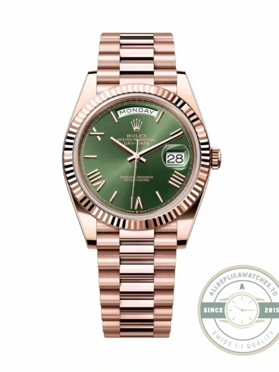 Rolex 228235-0025 Day-Date 40 Everose Olive Roman