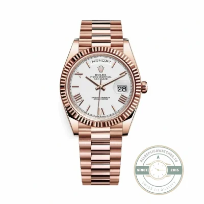 Rolex 228235-0032 Day-Date 40 Everose White Roman