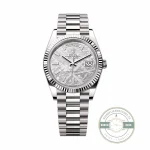 Rolex 228239-0055 Day-Date 40 White Gold Meteorite Baquette