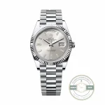 Rolex 228239-0003 Day-Date 40 White Gold Silver Baguette