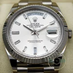 Rolex 228239-0003 Day-Date 40 White Gold Silver Baguette - Thumbnail Image 10