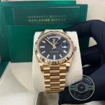 Rolex 228238-0004 Day-Date 40 Yellow Gold Black Baguette - Thumbnail Image 6