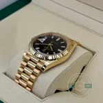 Rolex 228238-0004 Day-Date 40 Yellow Gold Black Baguette - Thumbnail Image 4