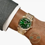 Rolex 228238-0061 Day-Date 40 Yellow Gold Fluted Green Baguette - Thumbnail Image 7