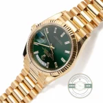 Rolex 228238-0061 Day-Date 40 Yellow Gold Fluted Green Baguette - Thumbnail Image 6