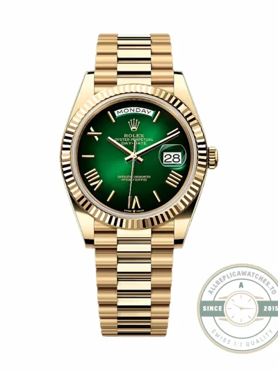 Rolex 228238-0069 Day-Date 40 Yellow Gold Fluted Green Ombré