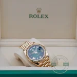 Rolex 228238-0069 Day-Date 40 Yellow Gold Fluted Green Ombré - Thumbnail Image 8