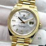 Rolex 228238-0071 Day-Date 40 Yellow Gold Fluted Mother Of Pearl Baguette - Thumbnail Image 9