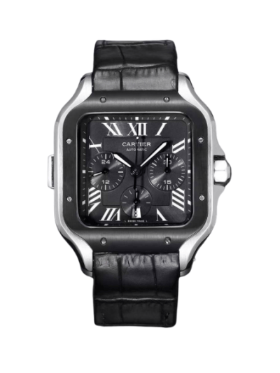 Replica Santos de Cartier 43.3mm Black Dial WGSA0017