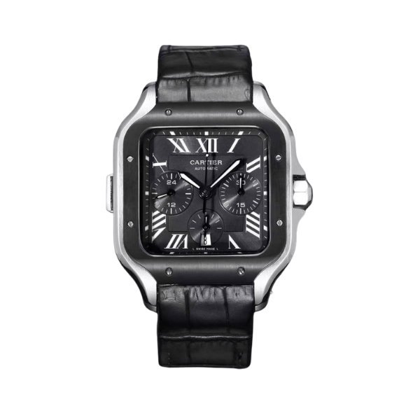 Replica Santos de Cartier 43.3mm Black Dial WGSA0017