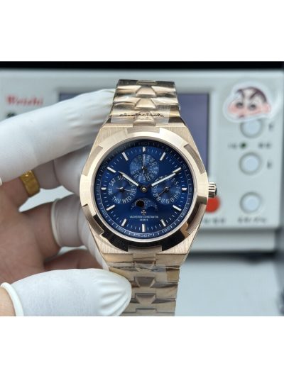 1:1 Swiss Clone  Vacheron Constantin Overseas 4300V/220R-B509 Rose Gold, Blue Dial