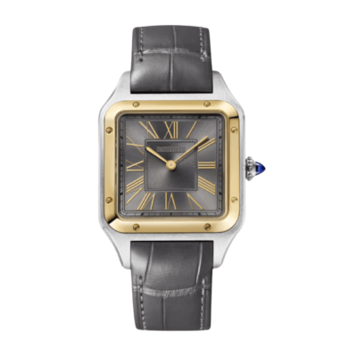 Replica Cartier Santos-Dumont W2SA0028, yellow gold bezel on a steel case