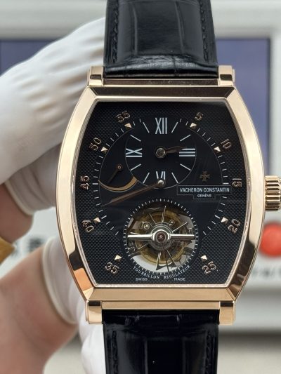 Superclone Vacheron Constantin Malte 30080 Tourbillon Regulator Black Dial Rose Gold - Premium Replica Watch
