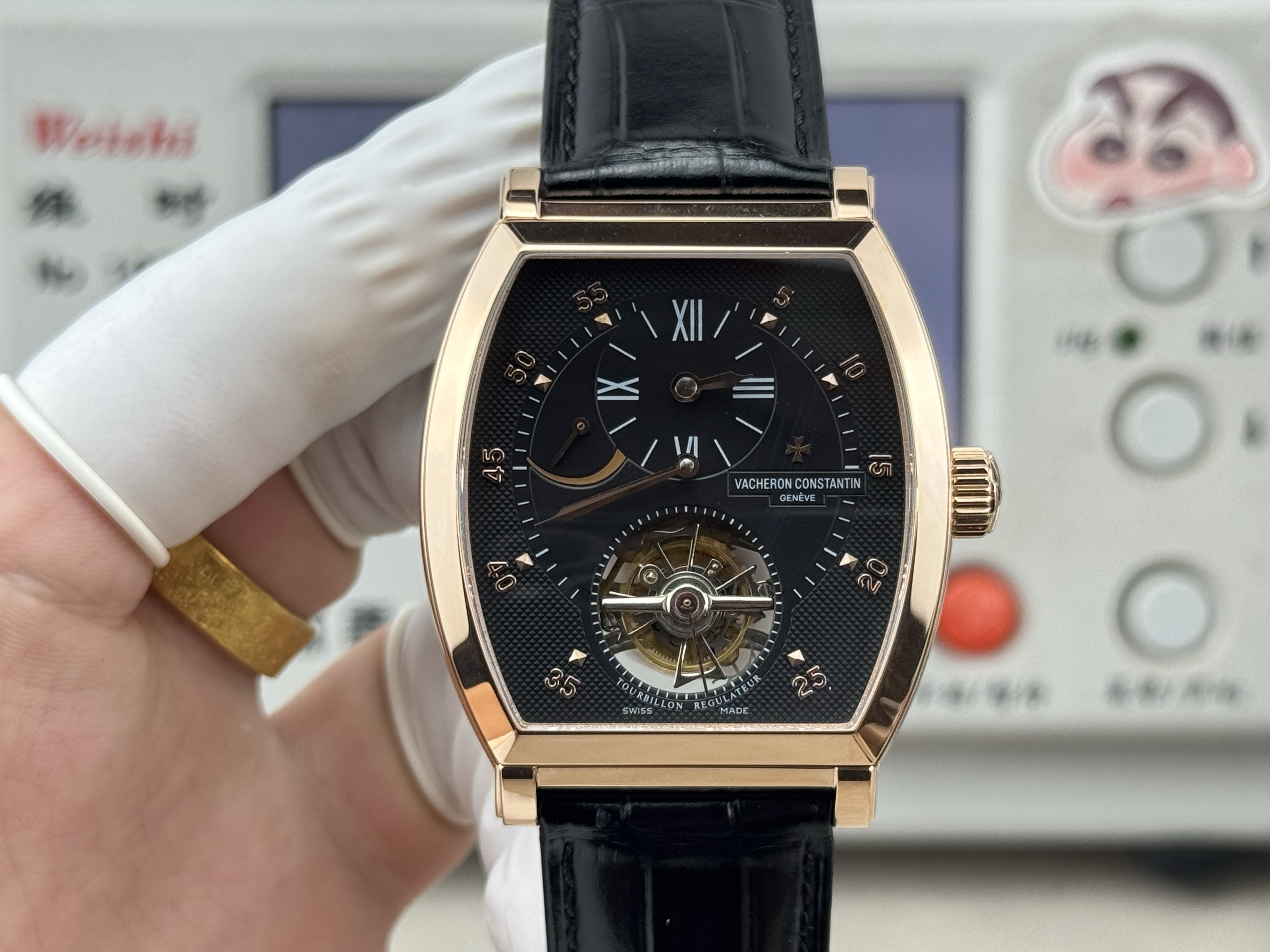 Superclone Vacheron Constantin Malte 30080 Tourbillon Regulator Black Dial Rose Gold - Premium Replica Watch