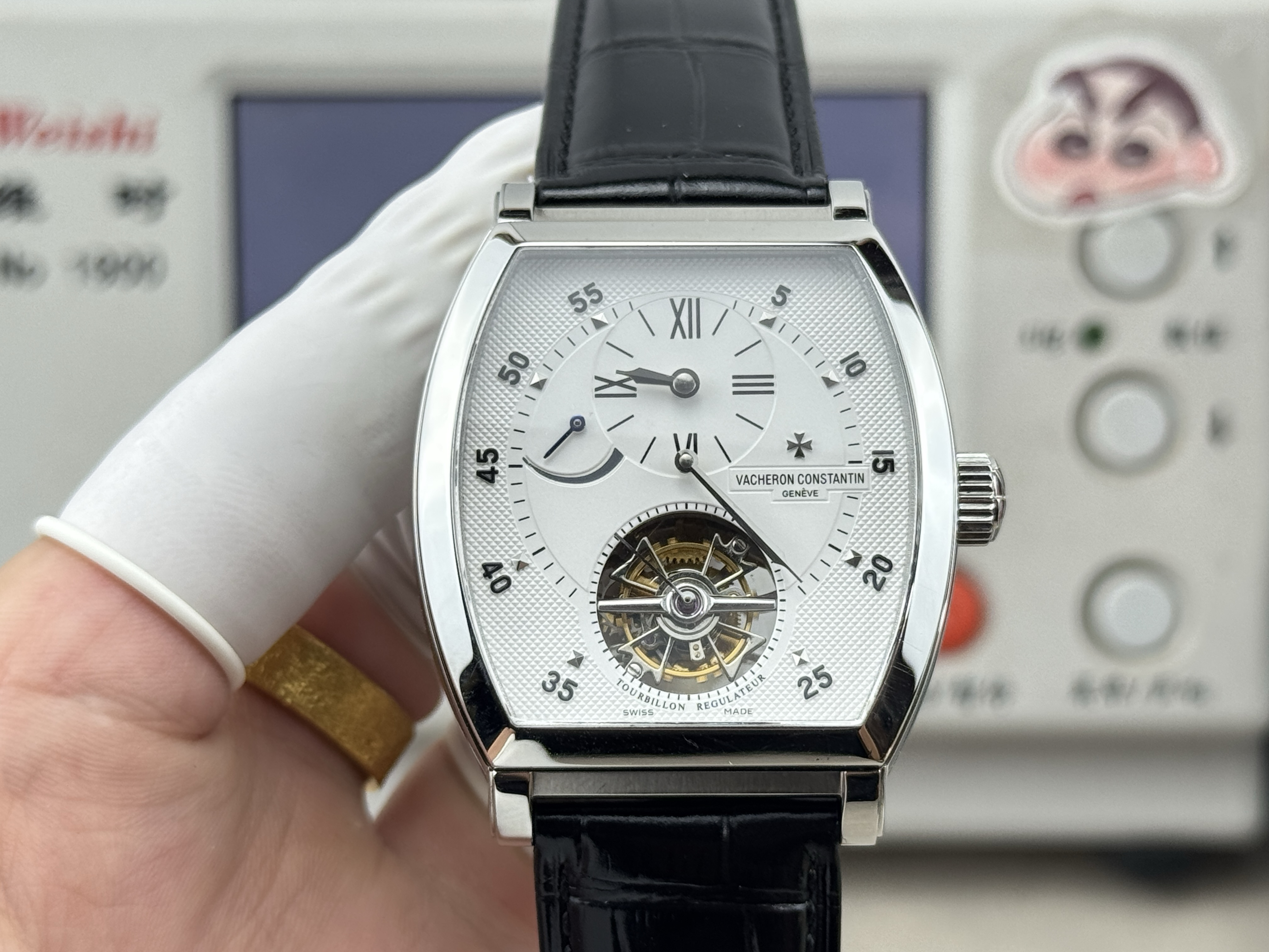 Swiss Clone Vacheron Constantin Malte 30080 Tourbillon Regulator White Silver Platinum Case - Top Quality Replica