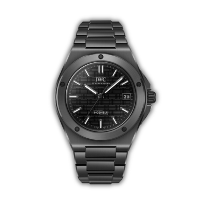 Black zirconium oxide case and bezel, replica IWC Ingenieur IW338903 at 42mm