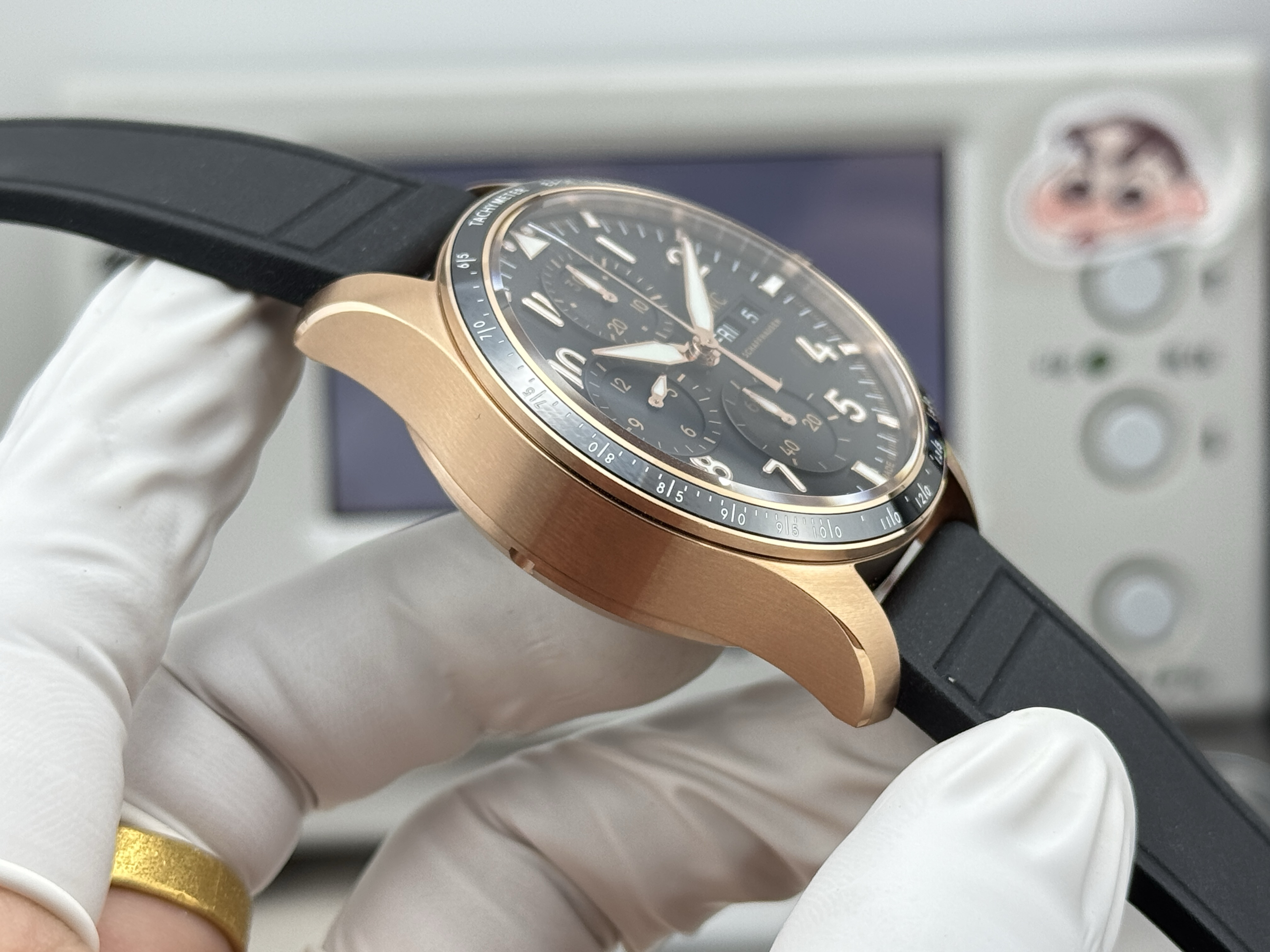 Super clone IWC Pilot's Watch Performance Chronograph 41mm - IW388309 Rose Gold Black Dial - Image 2