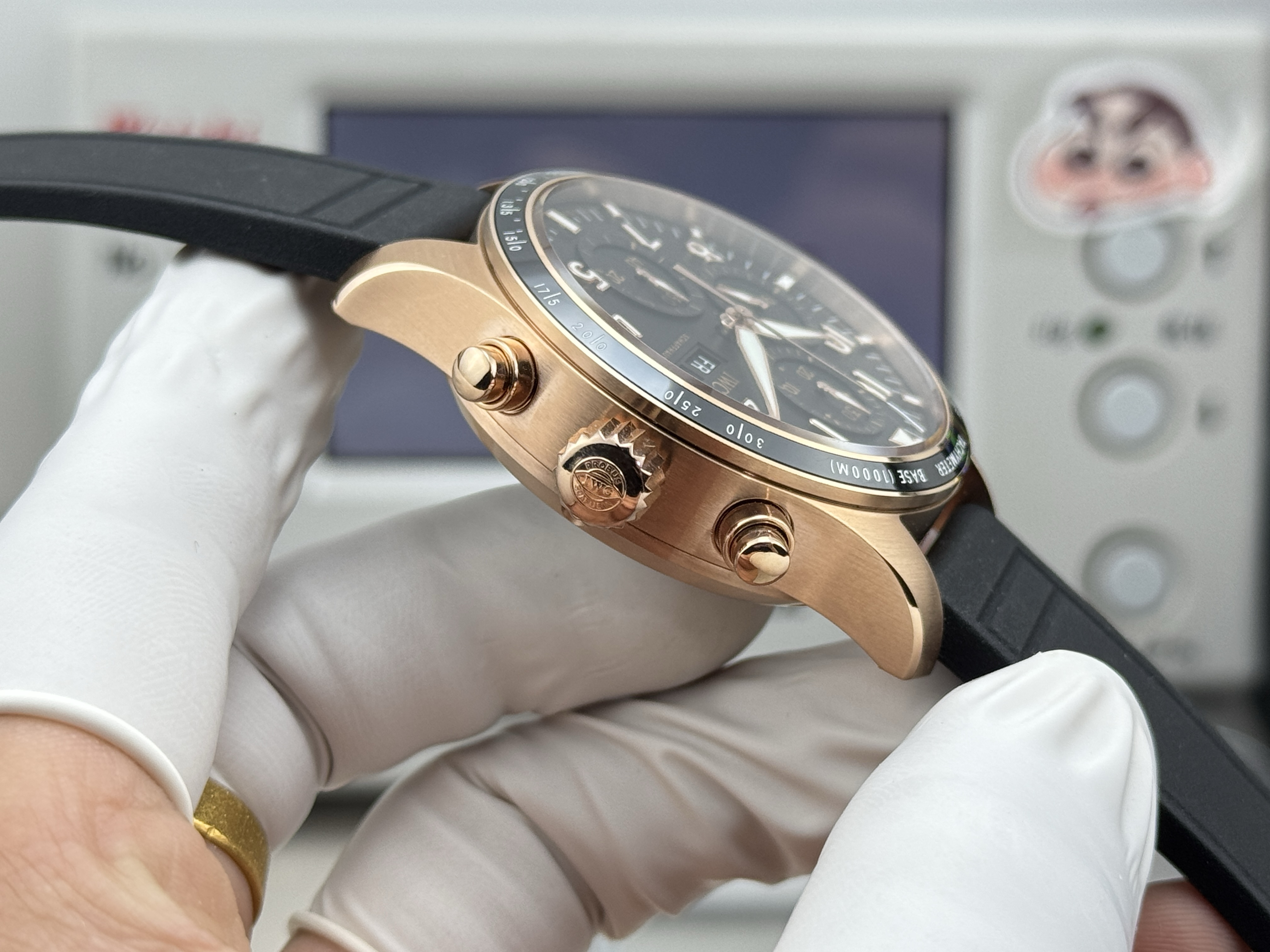 Super clone IWC Pilot's Watch Performance Chronograph 41mm - IW388309 Rose Gold Black Dial - Image 6