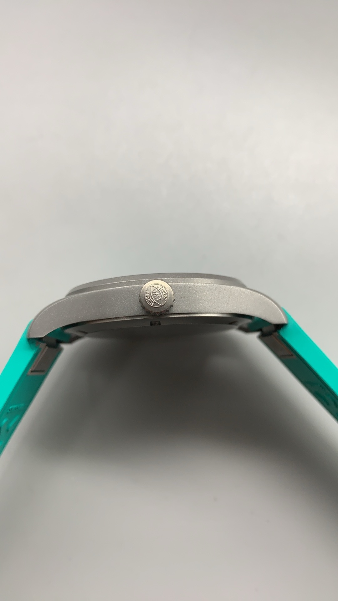 Sandblasted grade 5 titanium reading as flat matte grey, Mark XX replica