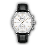 Clone IWC Portugieser Chronograph IW371604 with a white lacquer dial at 41mm