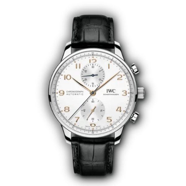 Clone IWC Portugieser Chronograph IW371604 with a white lacquer dial at 41mm