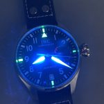 Domed sapphire with anti-reflective coating over the widest dial IWC makes