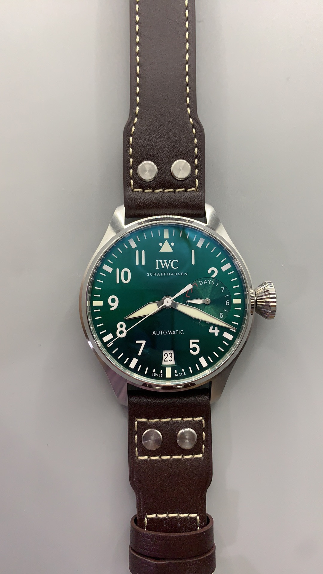 Super clone IWC Big Pilot's Watch Ref. IW501015 Green Dial - Image 7