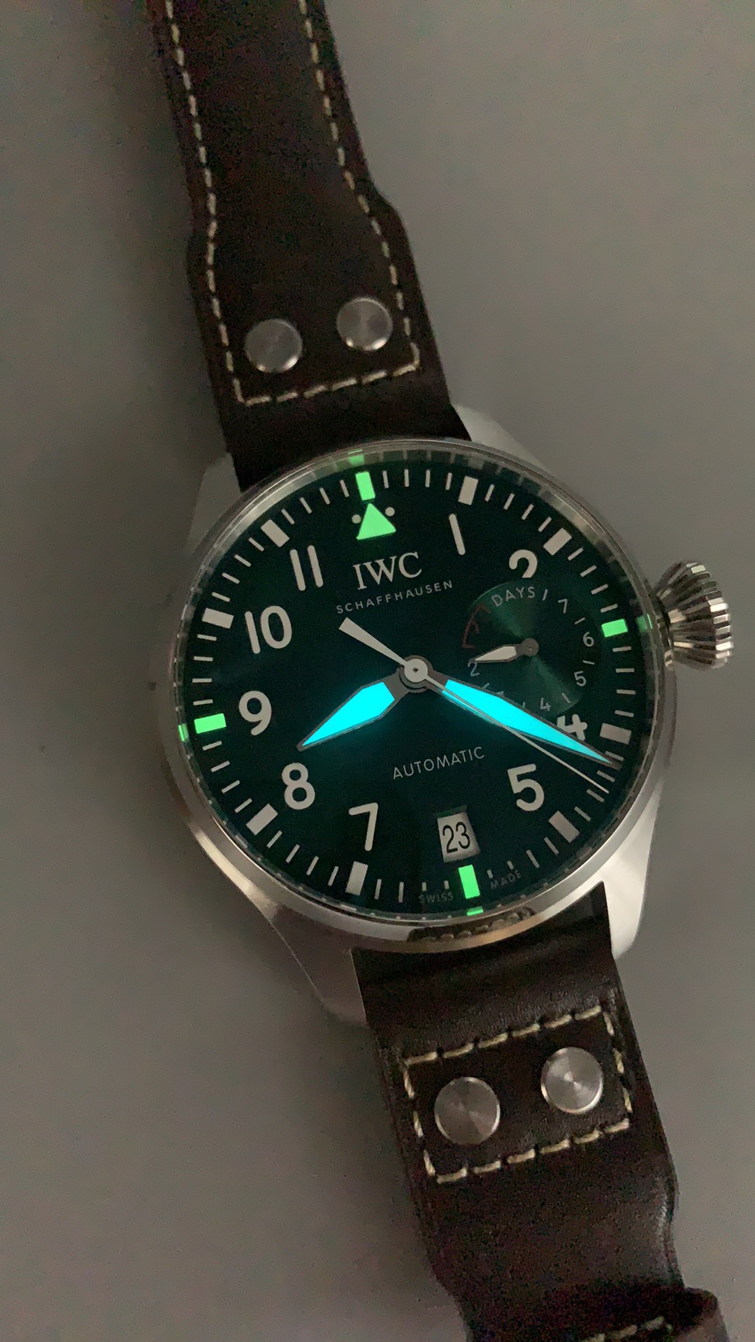 Super clone IWC Big Pilot's Watch Ref. IW501015 Green Dial - Image 8