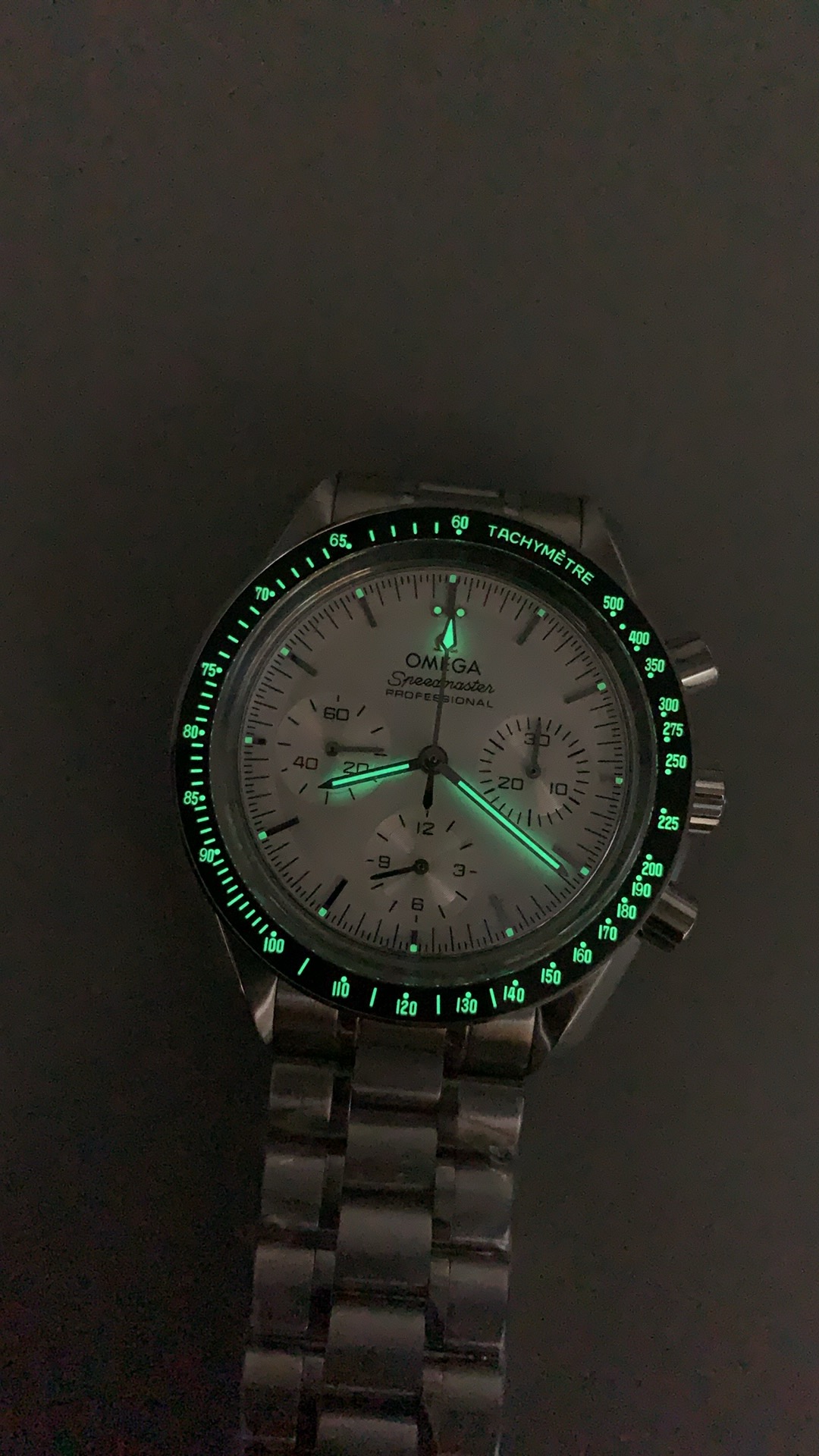 Superclone Omega Speedmaster Moonwatch Canopus Gold, silver sunburst with applied gold indices dial