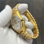 Super Clone Day-Date 36 mm Mother of Pearl Yellow Gold 128348RBR - Thumbnail Image 7