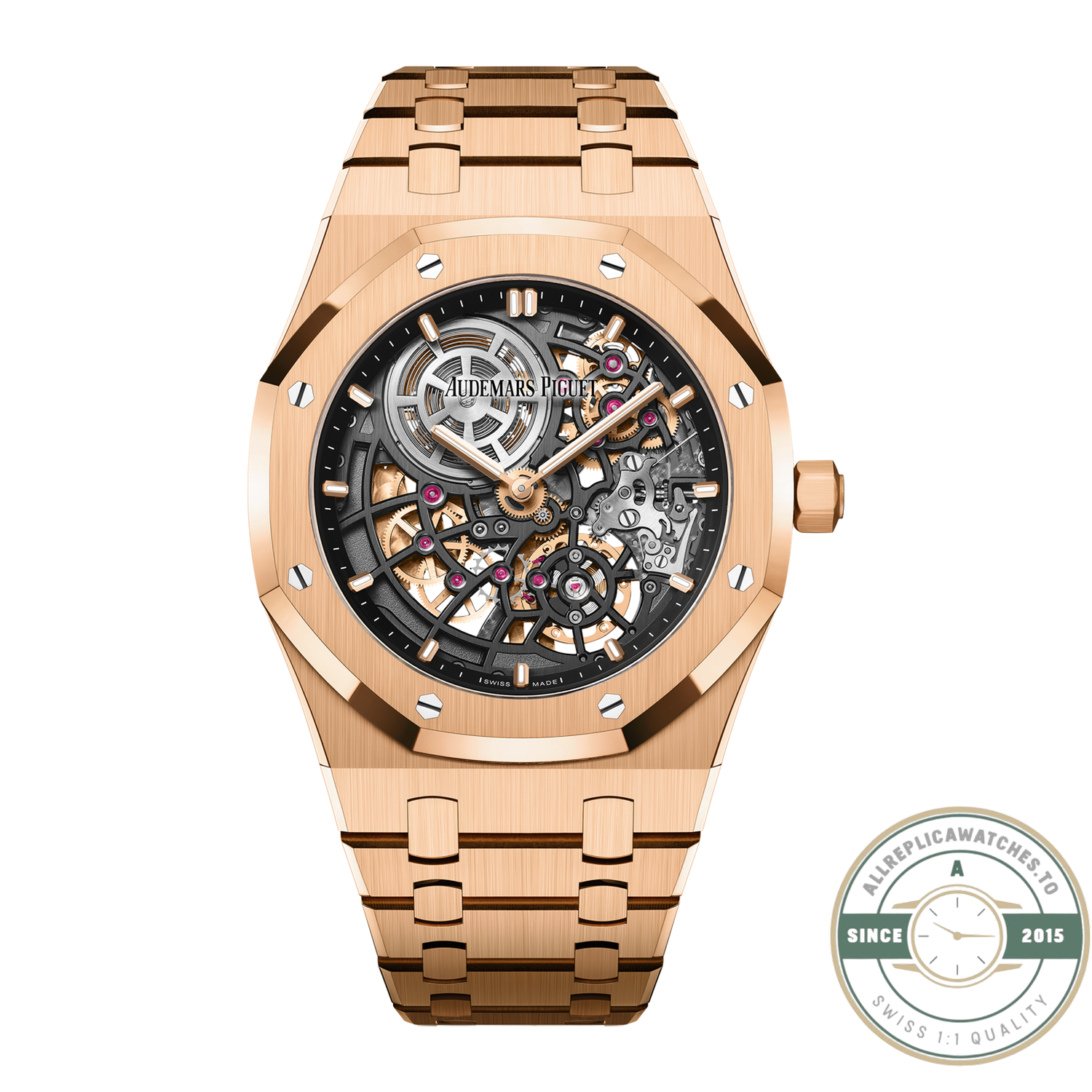 1 to 1 Audemars Piguet Royal Oak Jumbo Extra-Thin Openworked 39mm Rose Gold 50th Anniversary Ref.16204OR.OO.1240OR.01 - Image 1
