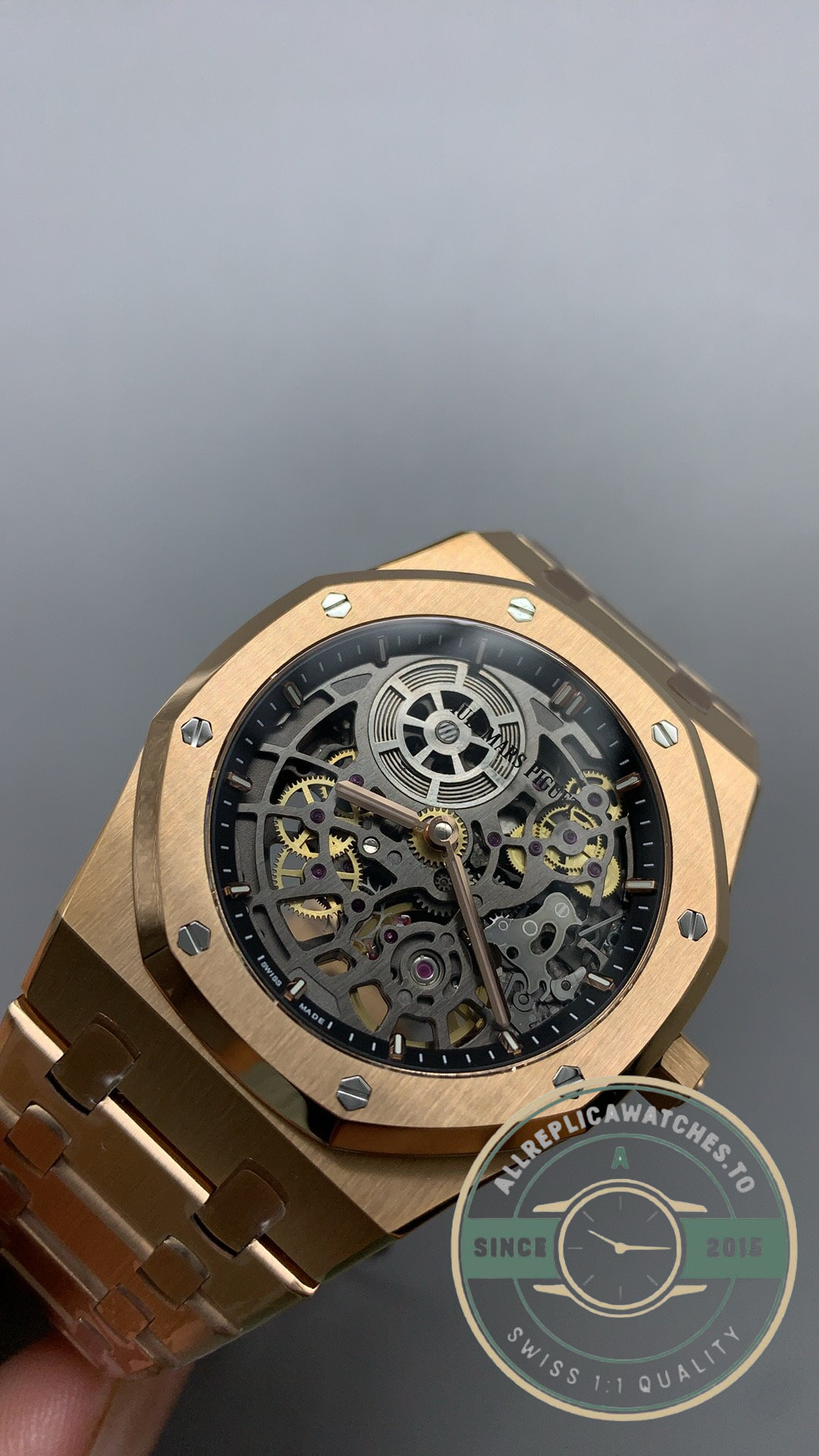 1 to 1 Audemars Piguet Royal Oak Jumbo Extra-Thin Openworked 39mm Rose Gold 50th Anniversary Ref.16204OR.OO.1240OR.01 - Image 5