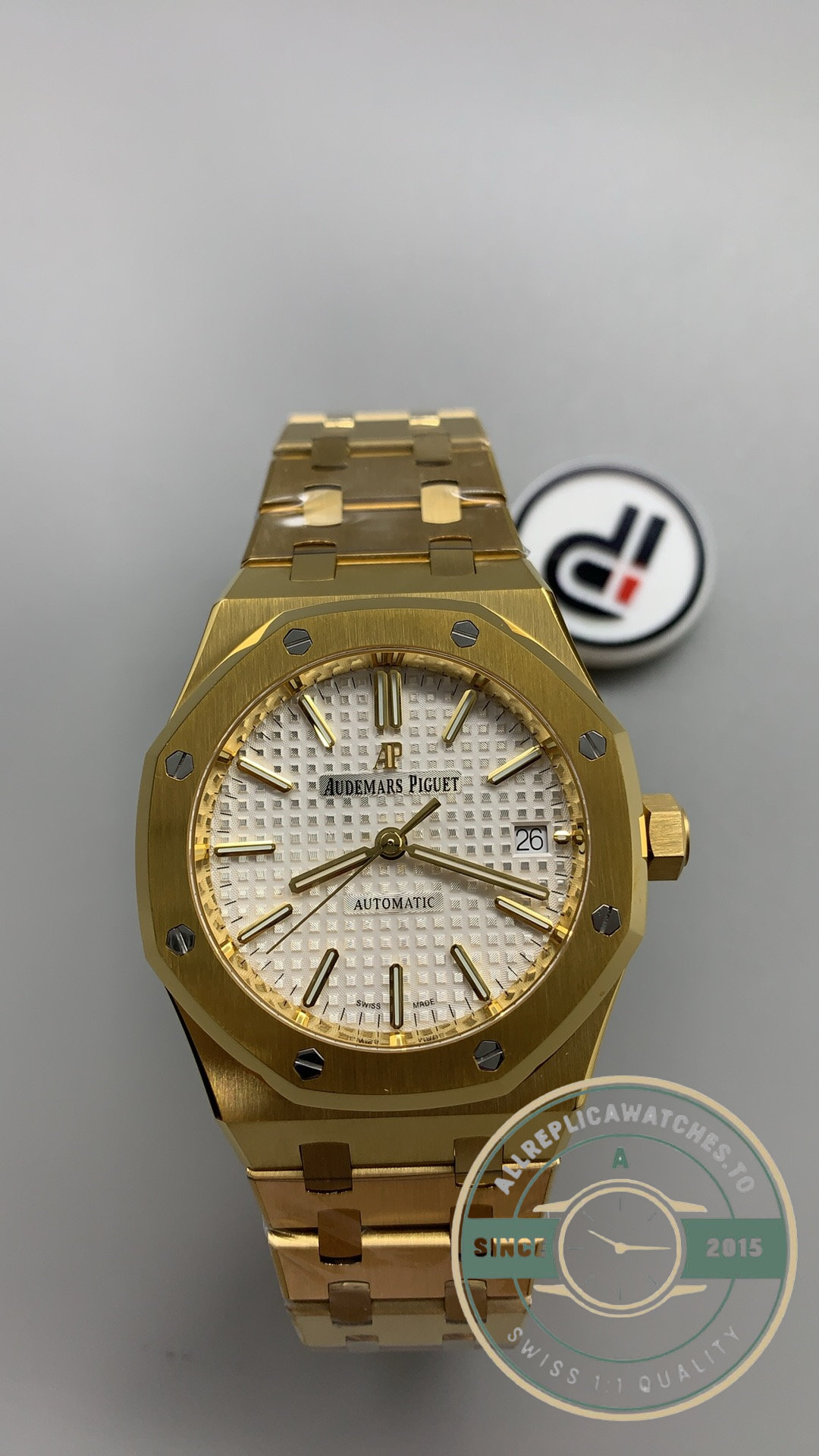 1 to 1 Audemars Piguet Royal Oak Selfwinding 37mm Yellow Gold White Dial Ref.15450BA.OO.1256BA.01 - Image 2