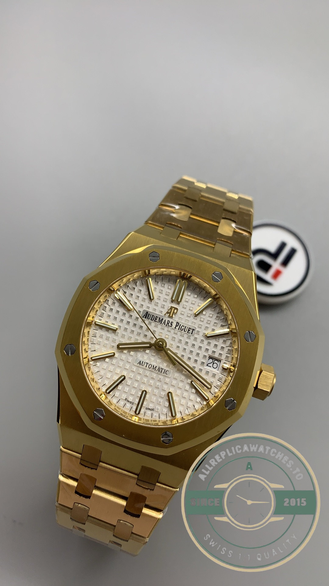 1 to 1 Audemars Piguet Royal Oak Selfwinding 37mm Yellow Gold White Dial Ref.15450BA.OO.1256BA.01 - Image 4