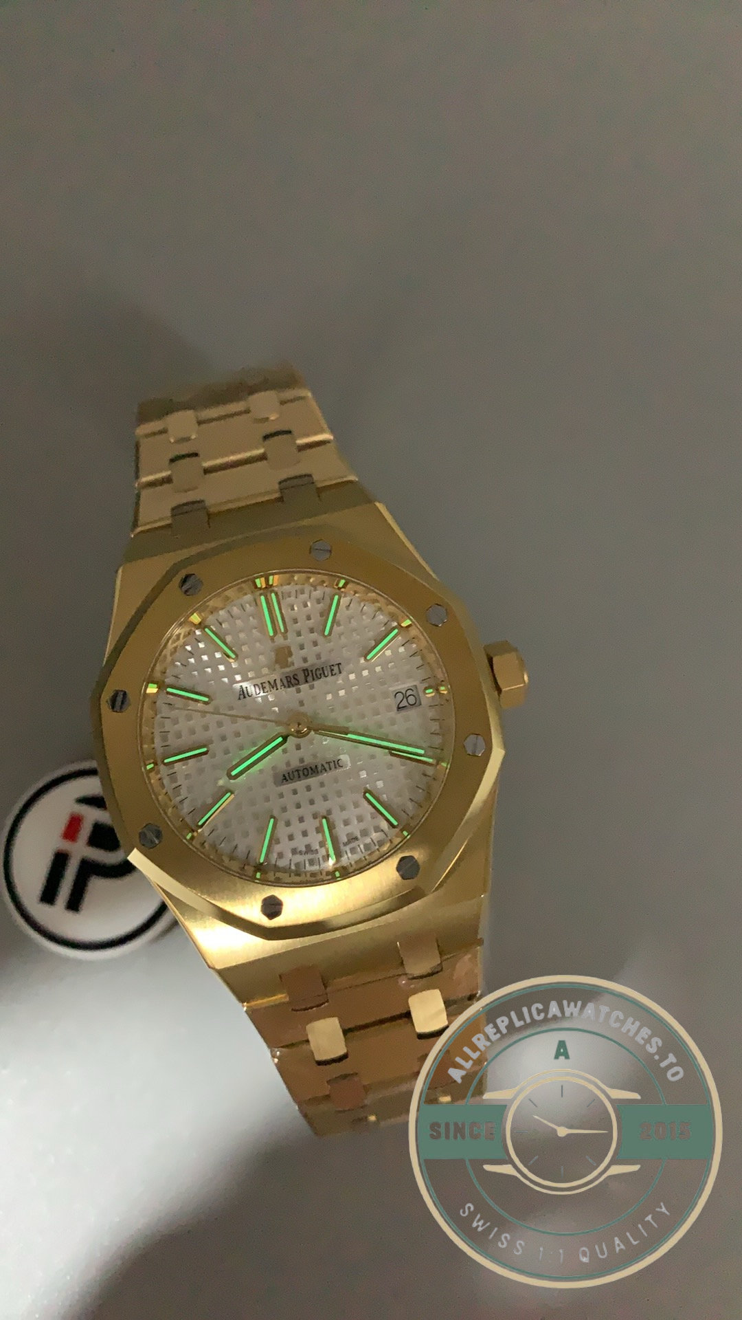 1 to 1 Audemars Piguet Royal Oak Selfwinding 37mm Yellow Gold White Dial Ref.15450BA.OO.1256BA.01 - Image 10