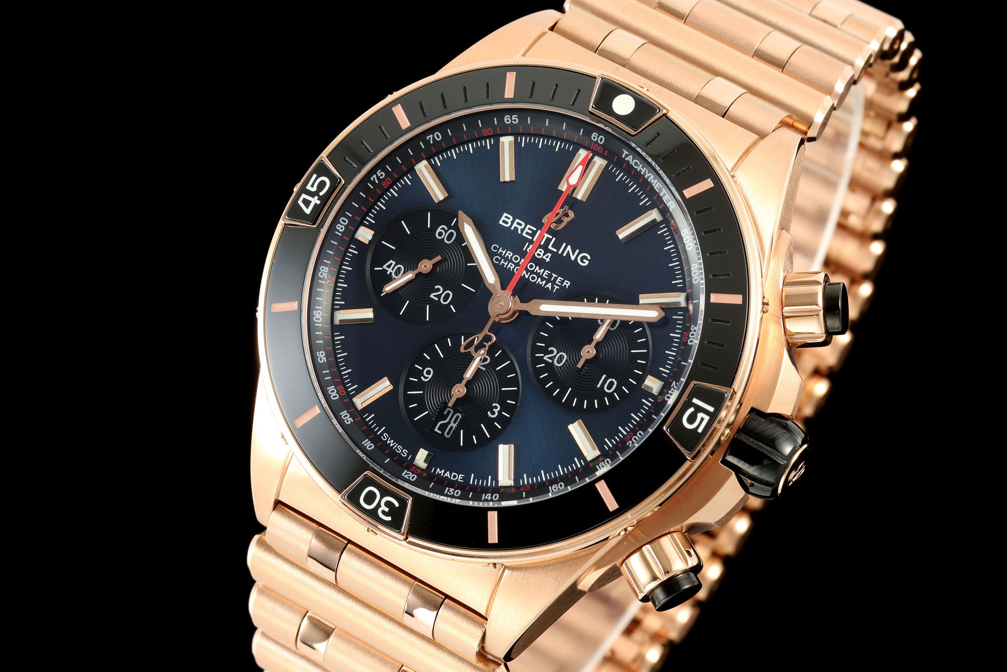1 to 1 Breitling Super Chronomat B01 44mm Ref.RB01362A1C1R1 Red Gold - Image 8