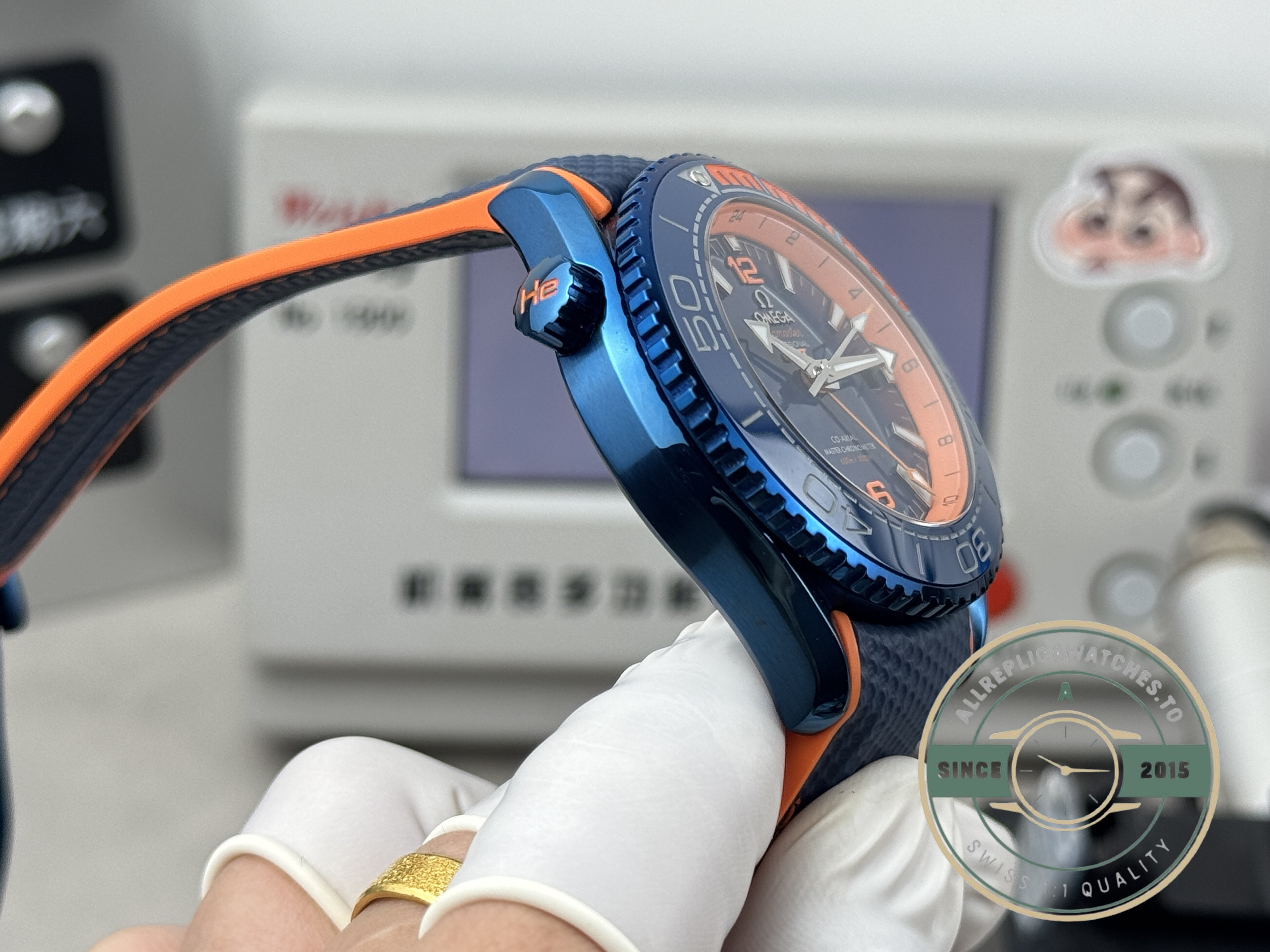 The Big Blue nickname on an Omega Planet Ocean 600M clone, deep-sea Seamaster shape