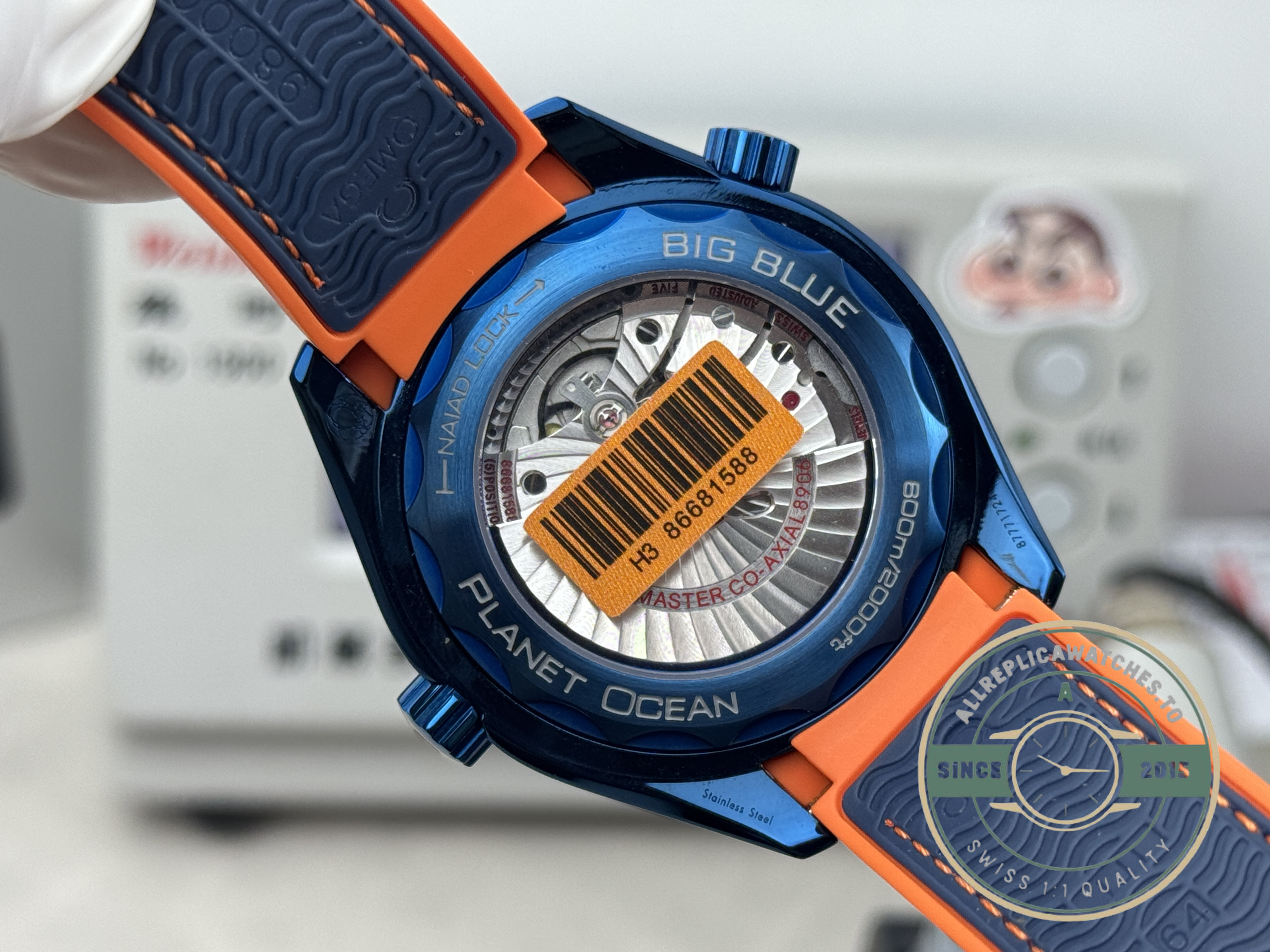 Automatic winding Big Blue, Omega Planet Ocean 600M replica with the VS8900 fitted