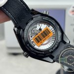 Luminous indices standing out on the black dial, clone Omega Seamaster Planet Ocean Deep Black